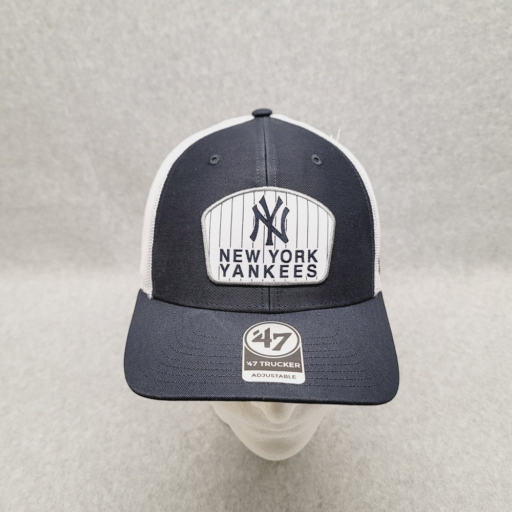 '47 Brand MLB‎ New York Yankees Adjustable Trucker Hat Navy/White Logo Patch Cap